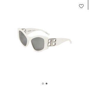 Balenciaga White Sunglasses with Silver Accents